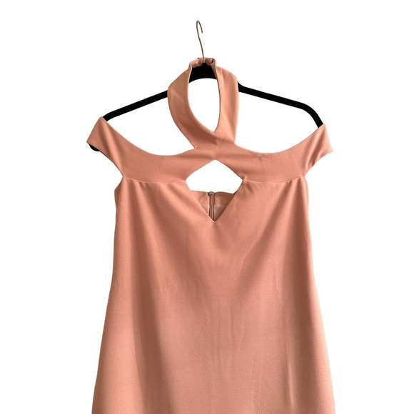 Nookie Hollywood Halter Off the Shoulder Midi Dress in Blush Size XL NWT - Picture 4 of 8